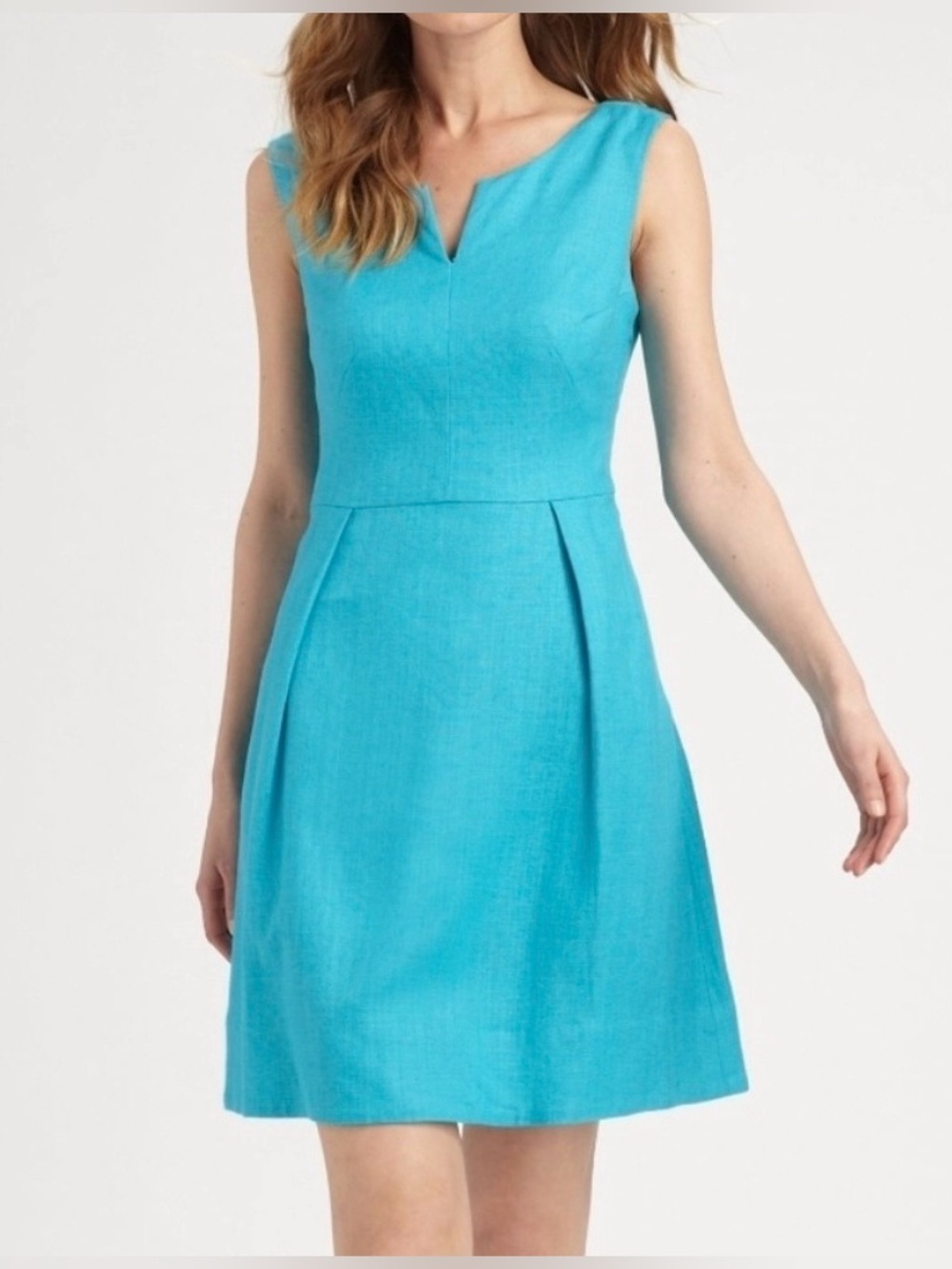 Kate Spade Cleo Plan a Picnic Firoza Linen Mini Dress Size 2 Turquoise Blue NWT